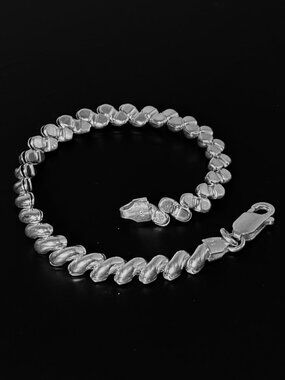 San Marco Link Bracelet Sterling Silver 6mm 7.5inch